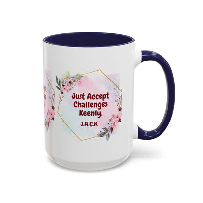 Personalized Floral Frame Accent Coffee Mug