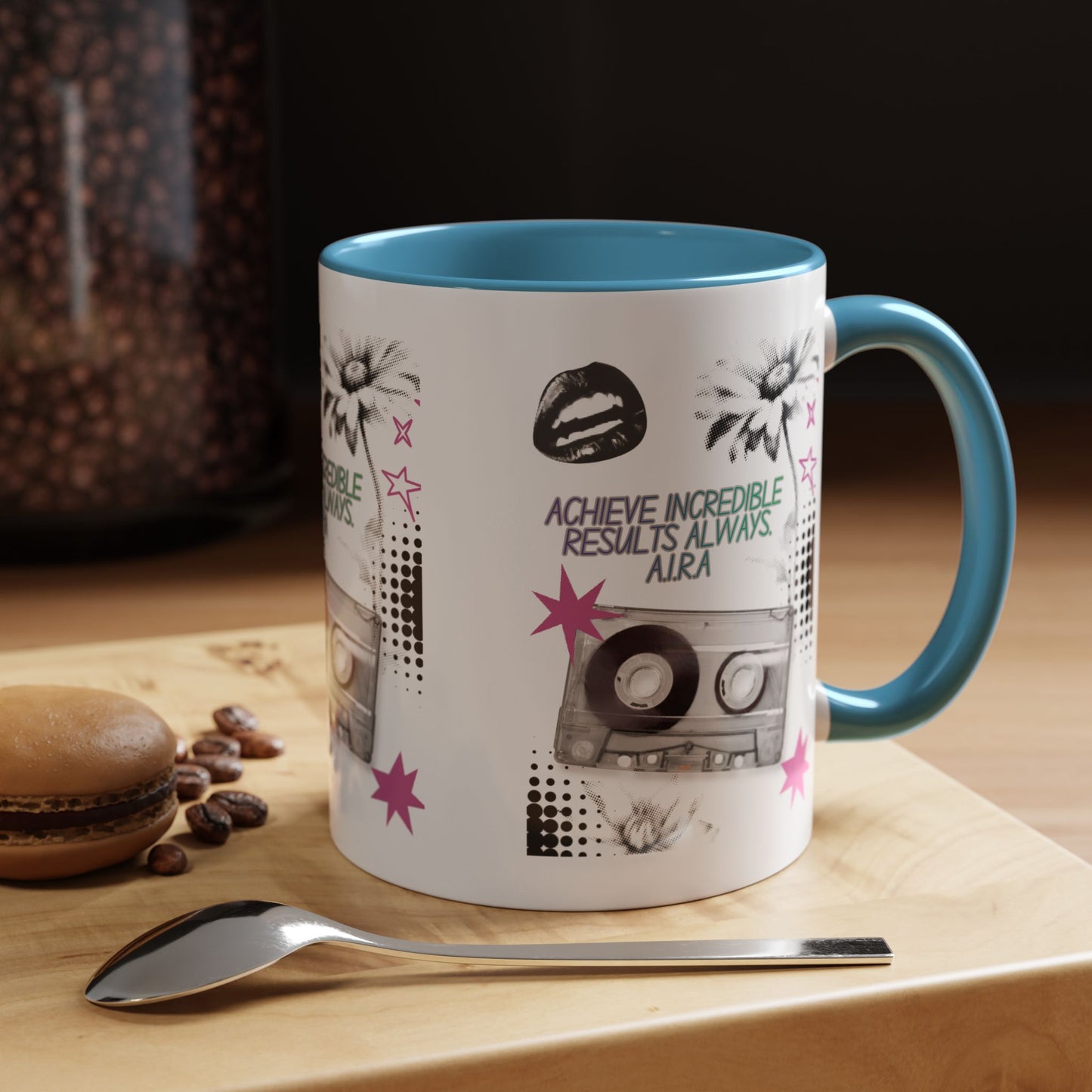 Personalized Cassette Vibes Accent Coffee Mug