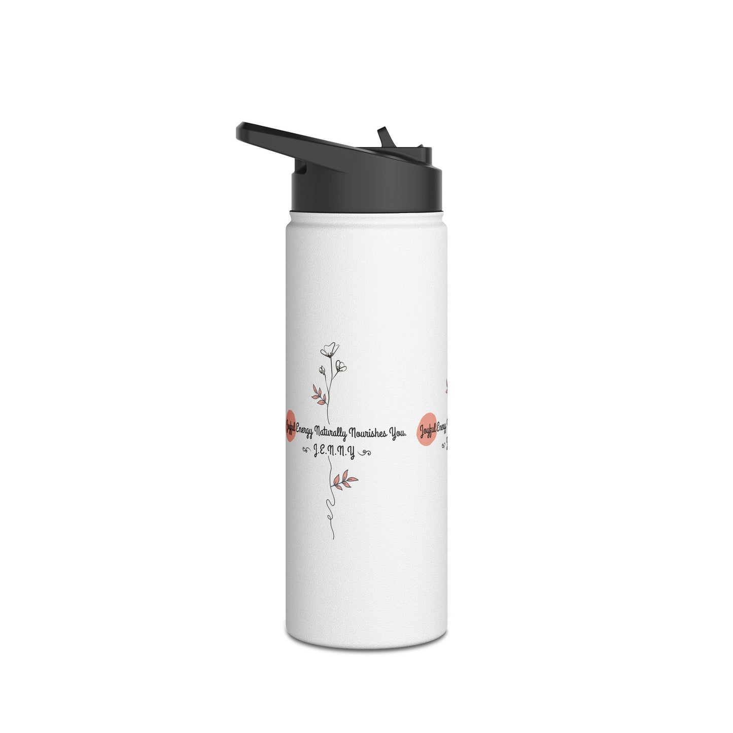 Personalized Initial Quote Floral Minimalist Stainless Steel Water Bottle