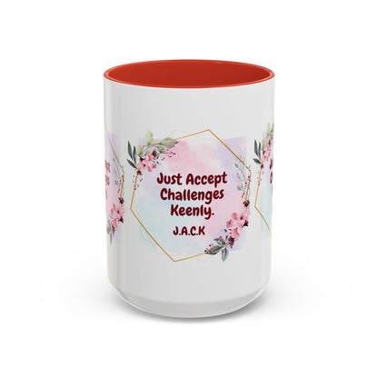 Personalized Floral Frame Accent Coffee Mug