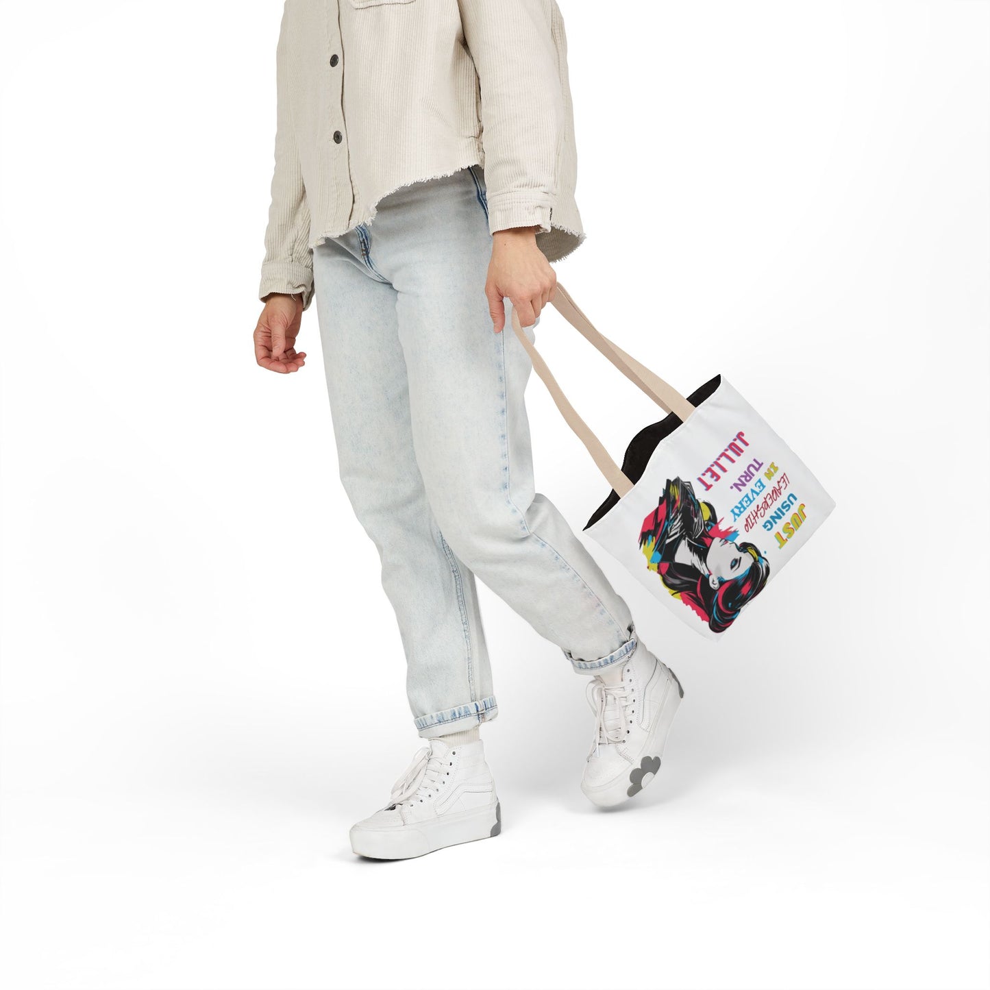 Personalized Initial Quote Cosmetic Colorful Girl Tote Custom Name