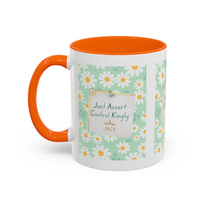 Personalized Floral Message Accent Coffee Mug