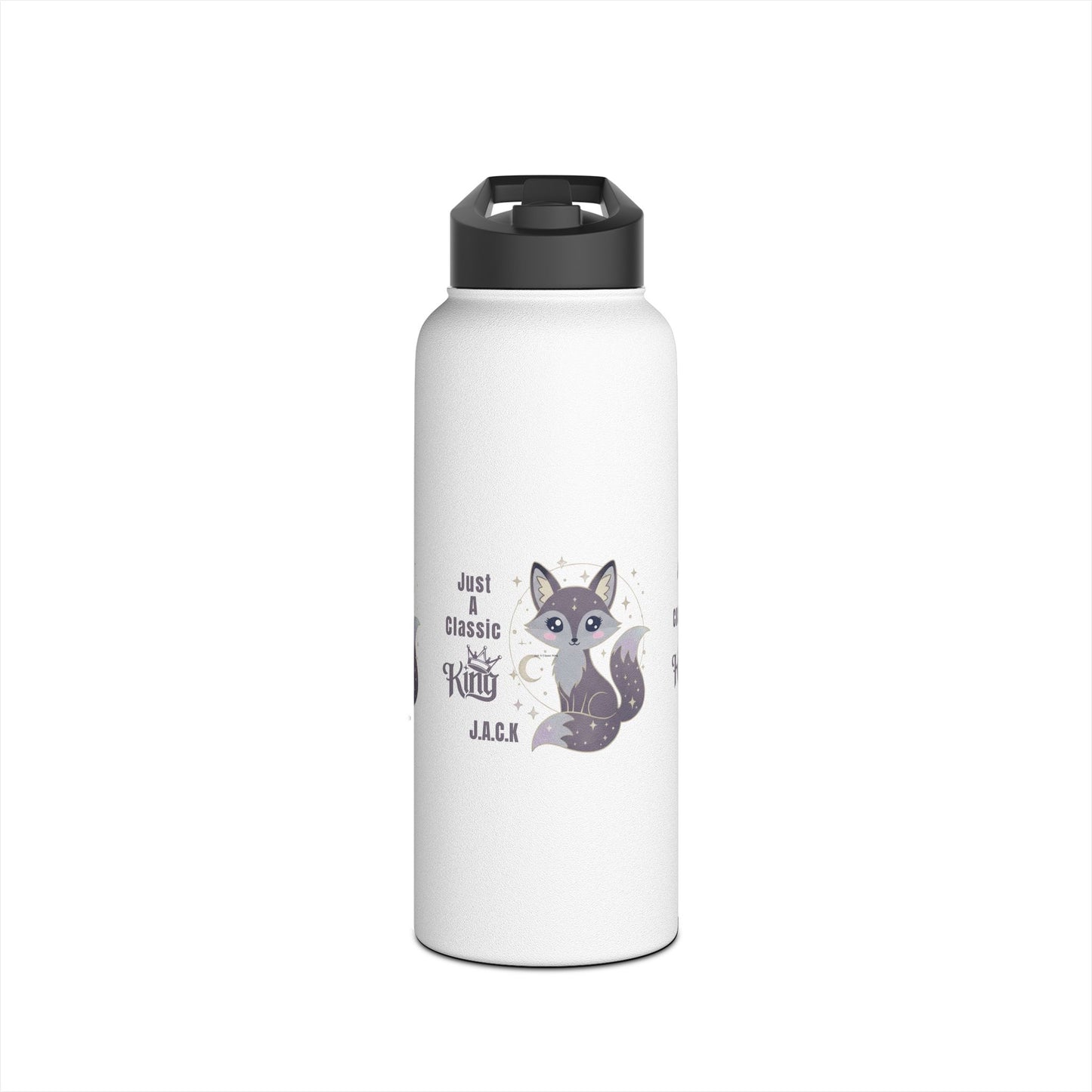 Personalized Initial Quote Fox King Stainless Steel Water Bottle