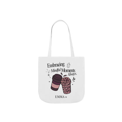 Personalized Initial Quote Coffee Cup Canvas Tote Custom Name