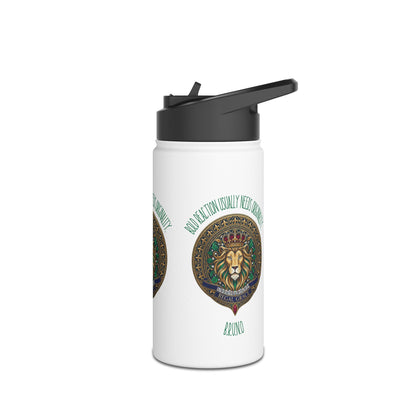 Personalized Initial Quote Circled Lion Stainless Steel Water Bottle