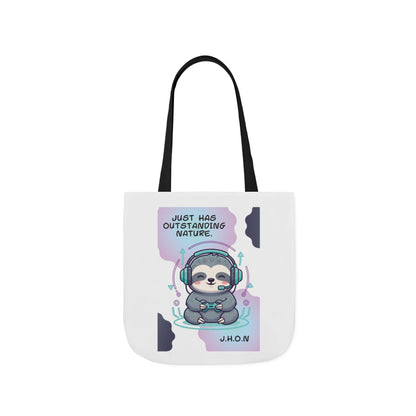 Personalized Initial Quote Sloth Gamer Canvas Tote Custom Name