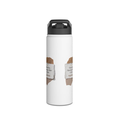 Personalized Initial Quote Torn Paper Note Stainless Steel Water Bottle