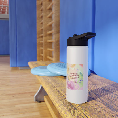 Personalized Initial Quote Ocean Theme Stainless Steel Water Bottle