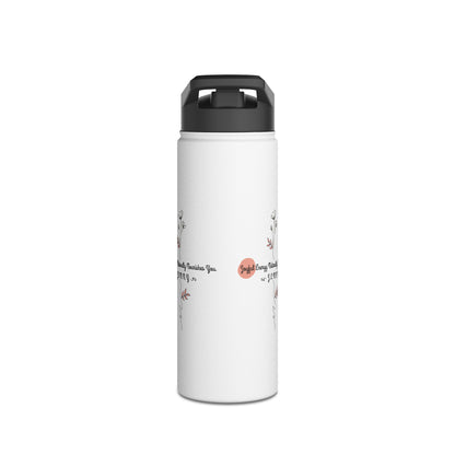 Personalized Initial Quote Floral Minimalist Stainless Steel Water Bottle