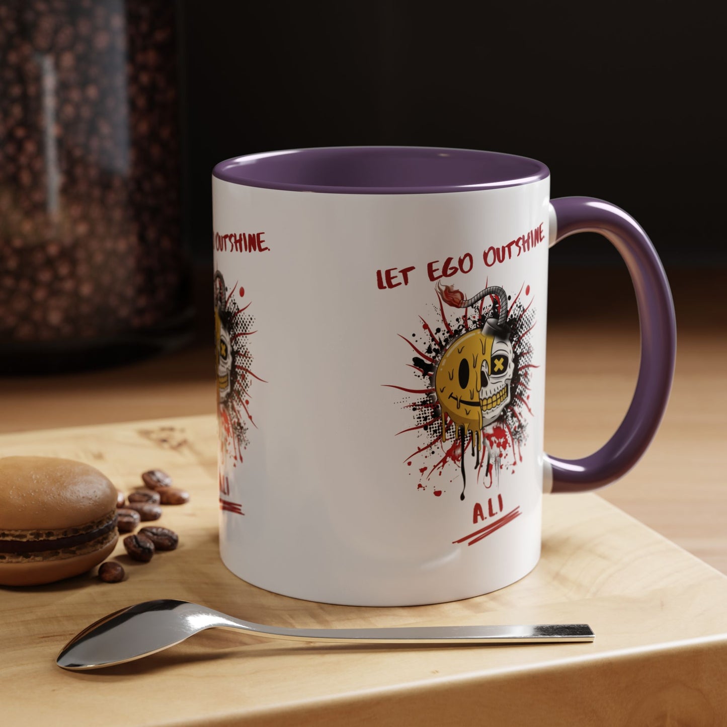 Personalized Split Smile Skull Accent Coffee Mug