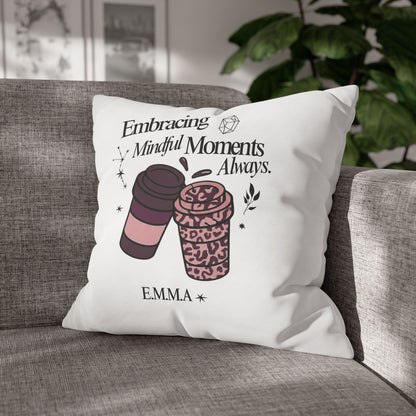 Personalized Initial Quote Girly Coffee — Custom Sayings on Square Poly Canvas Pillowcase