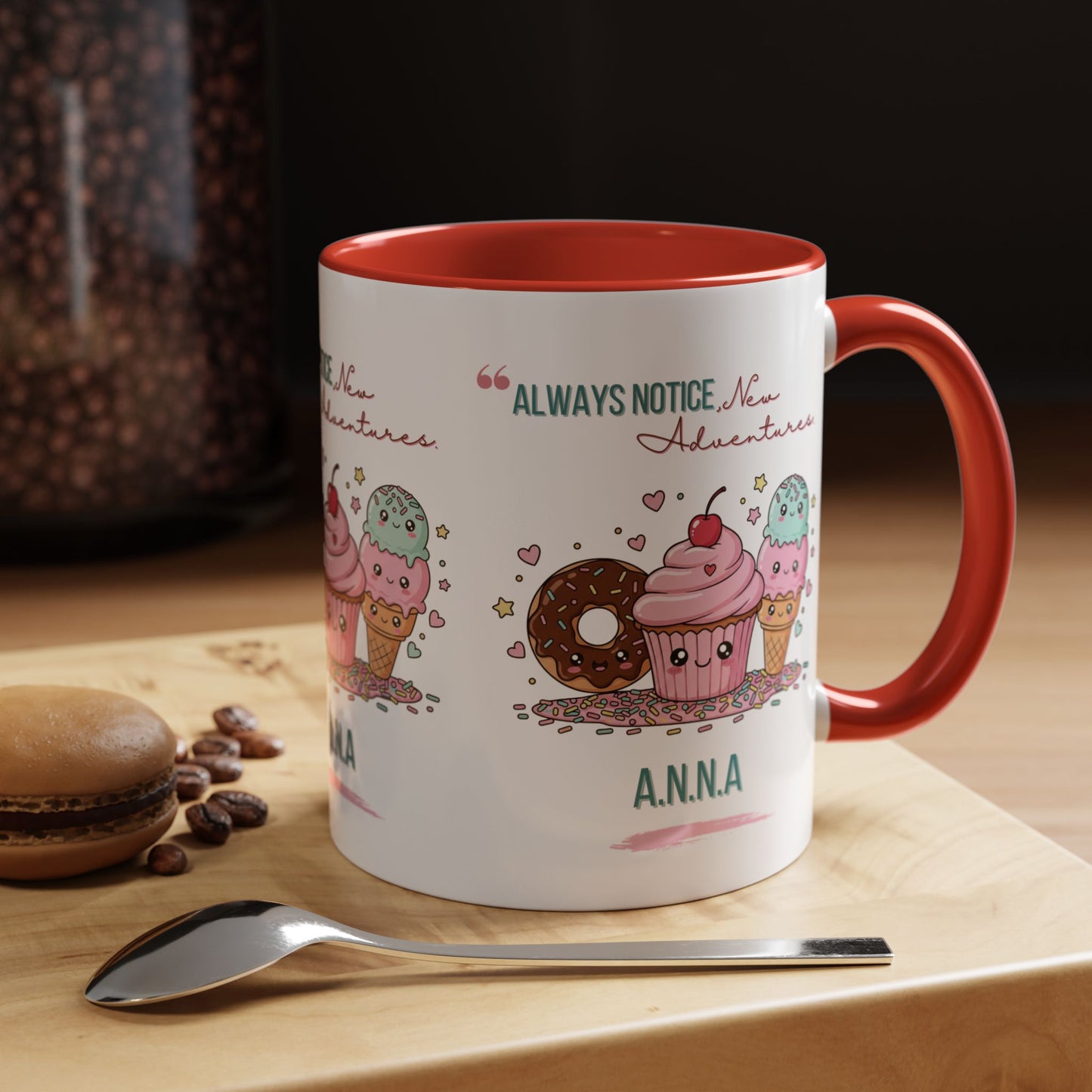 Personalized Initial Sweet Treat Accent Coffee Mug