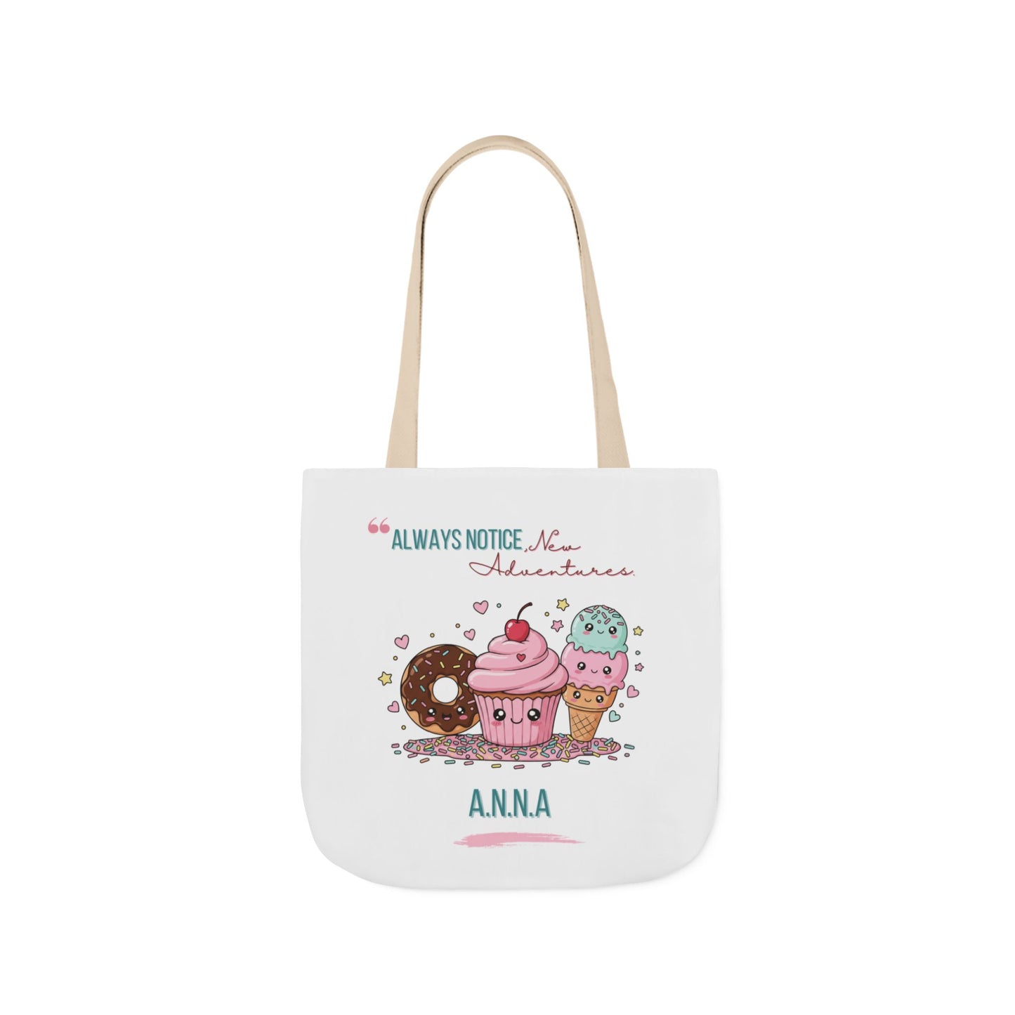 Personalized Initial Quote Sweet Treat Canvas Tote Custom Name