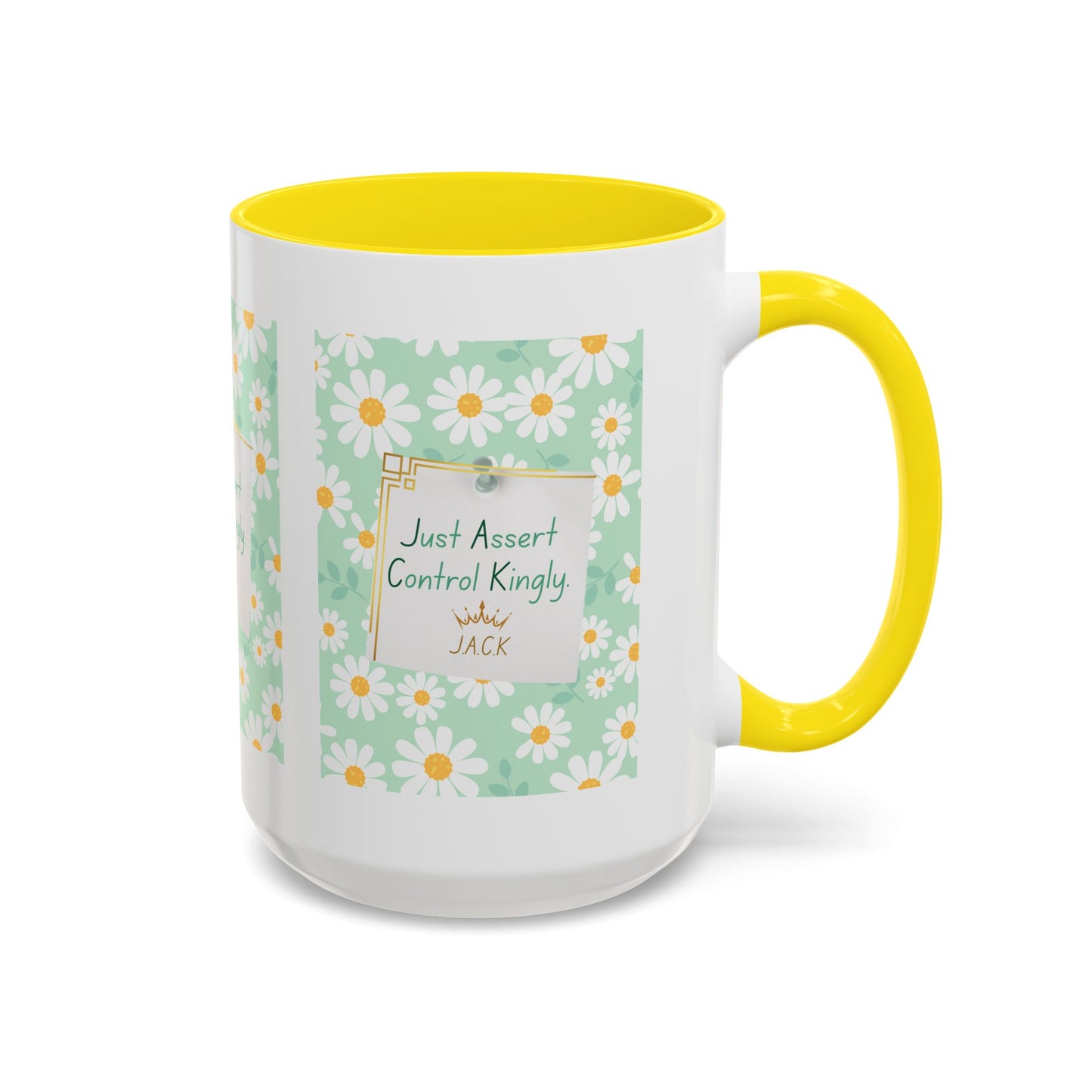 Personalized Floral Message Accent Coffee Mug