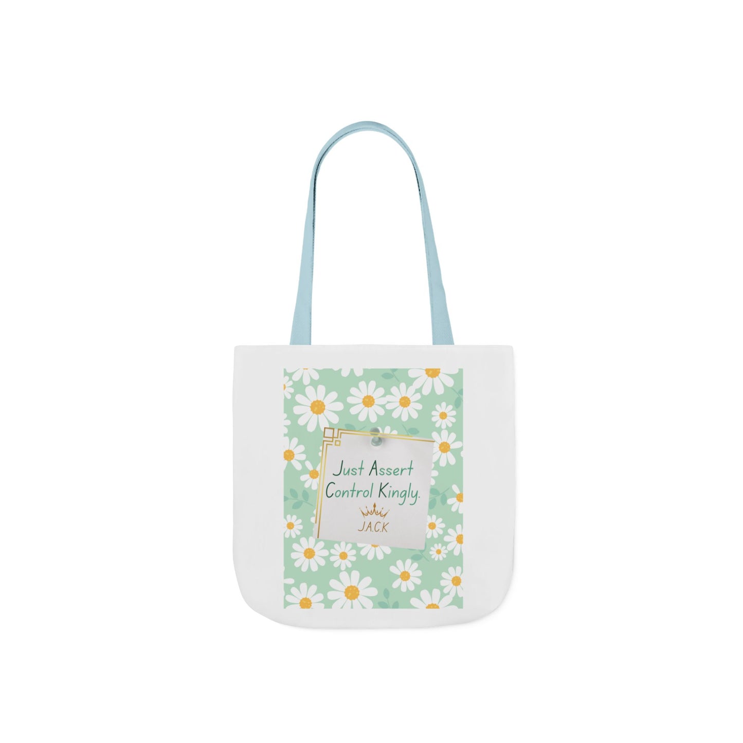 Personalized Initial Quote Floral Inspirational Canvas Tote Custom Name