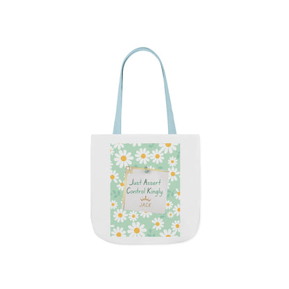 Personalized Initial Quote Floral Inspirational Canvas Tote Custom Name