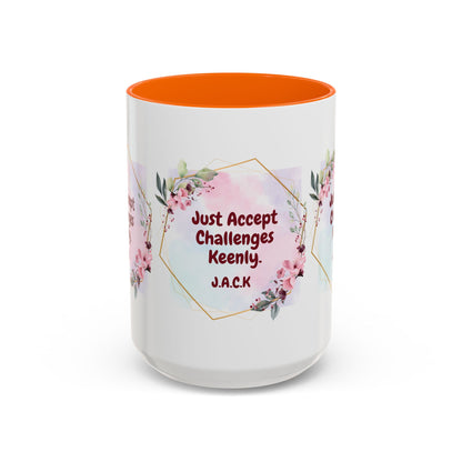 Personalized Floral Frame Accent Coffee Mug