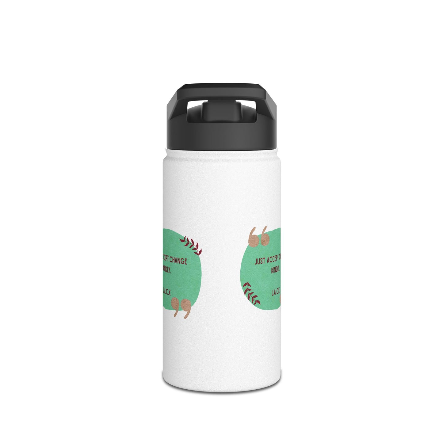 Personalized Initial Quote Oval Note Stainless Steel Water Bottle