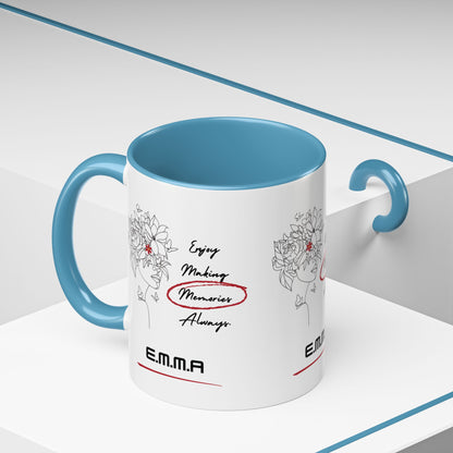 Personalized Initial Floral Girl Accent Coffee Mug