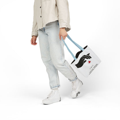 Personalized Initial Quote Gem Hand Canvas Tote Custom Name