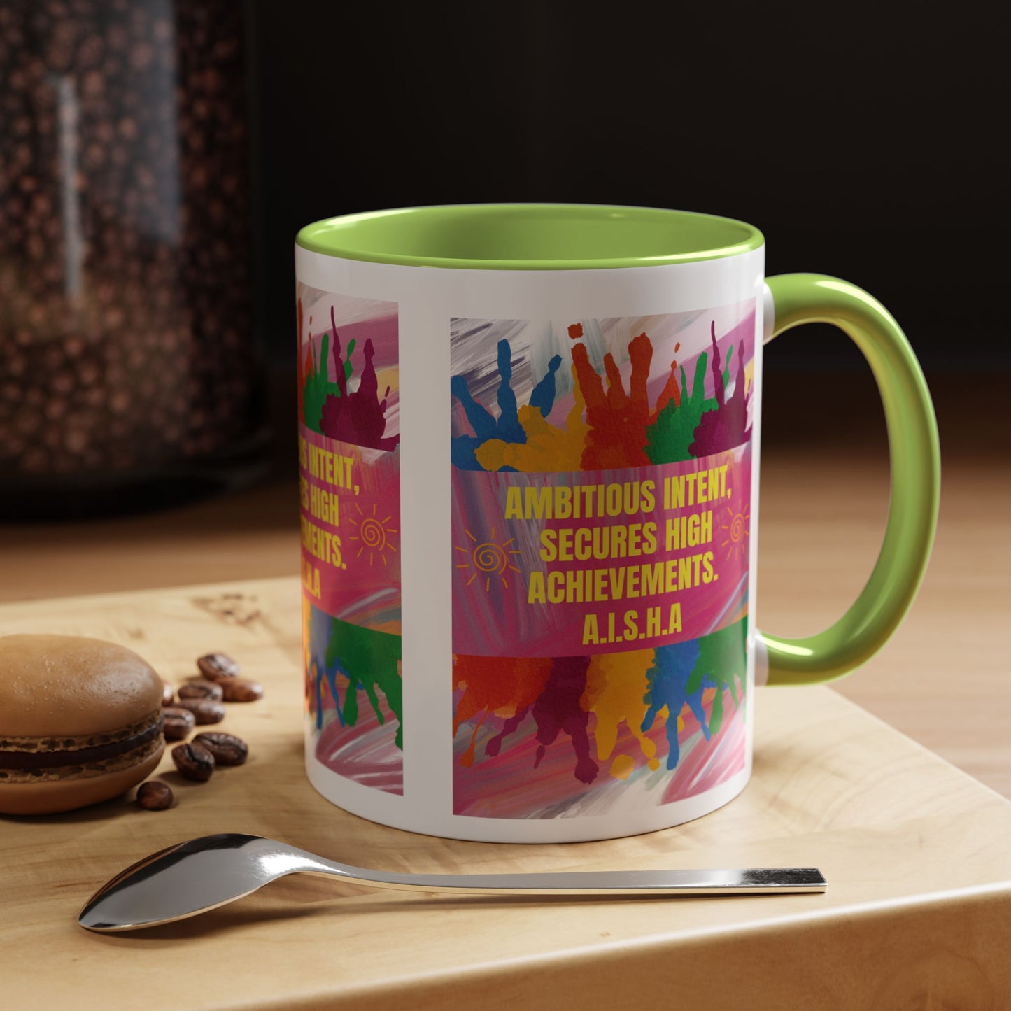 Personalized Initial Colorful Paint Accent Coffee Mug