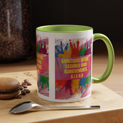 Personalized Initial Colorful Paint Accent Coffee Mug