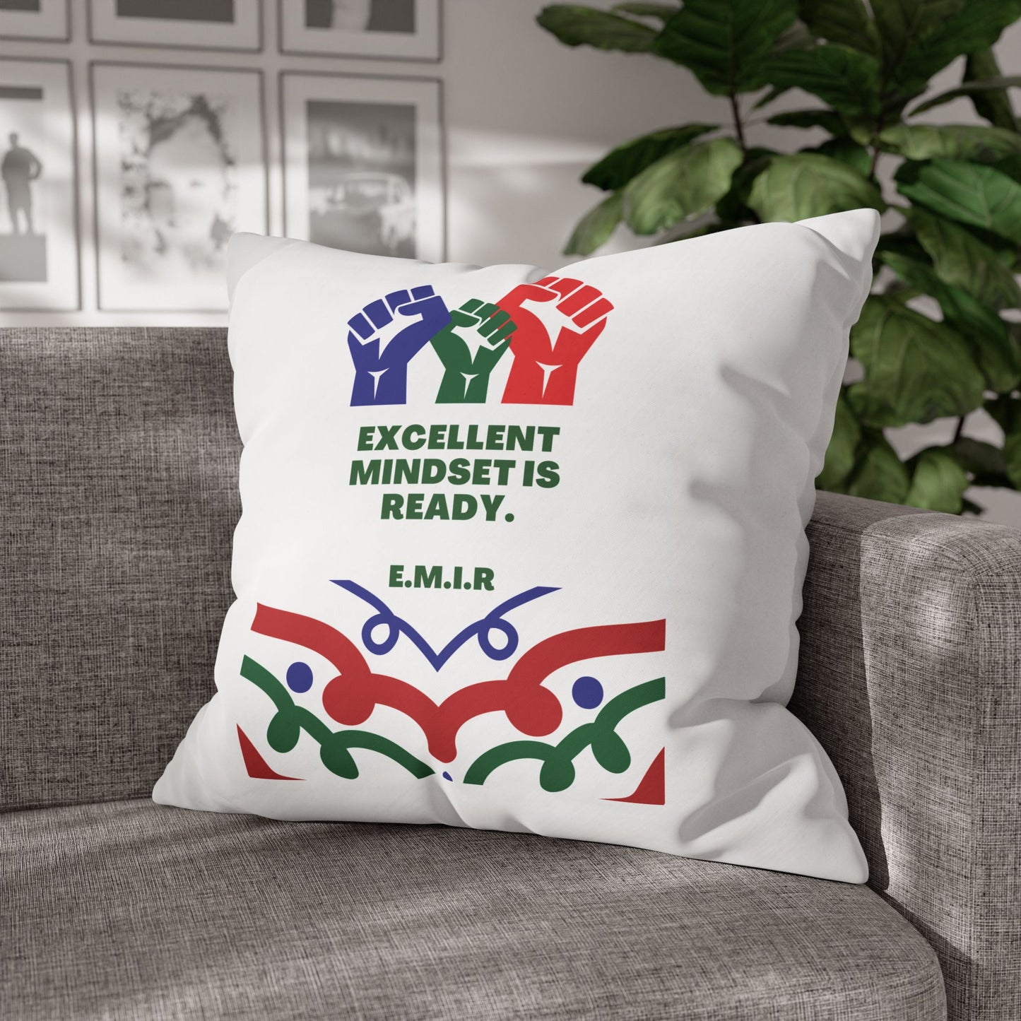 Personalized Initial Quote Victory — Custom Sayings on Square Poly Canvas Pillowcase