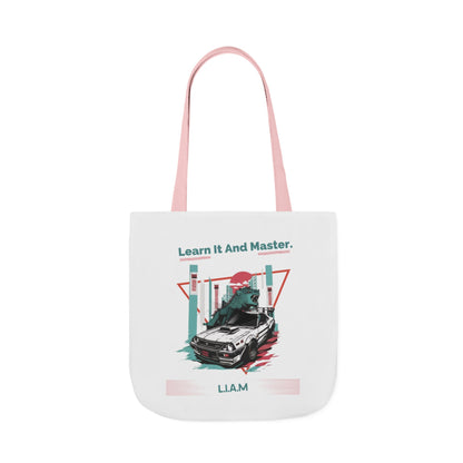 Personalized Initial Quote Dinosaur Car Canvas Tote Custom Name