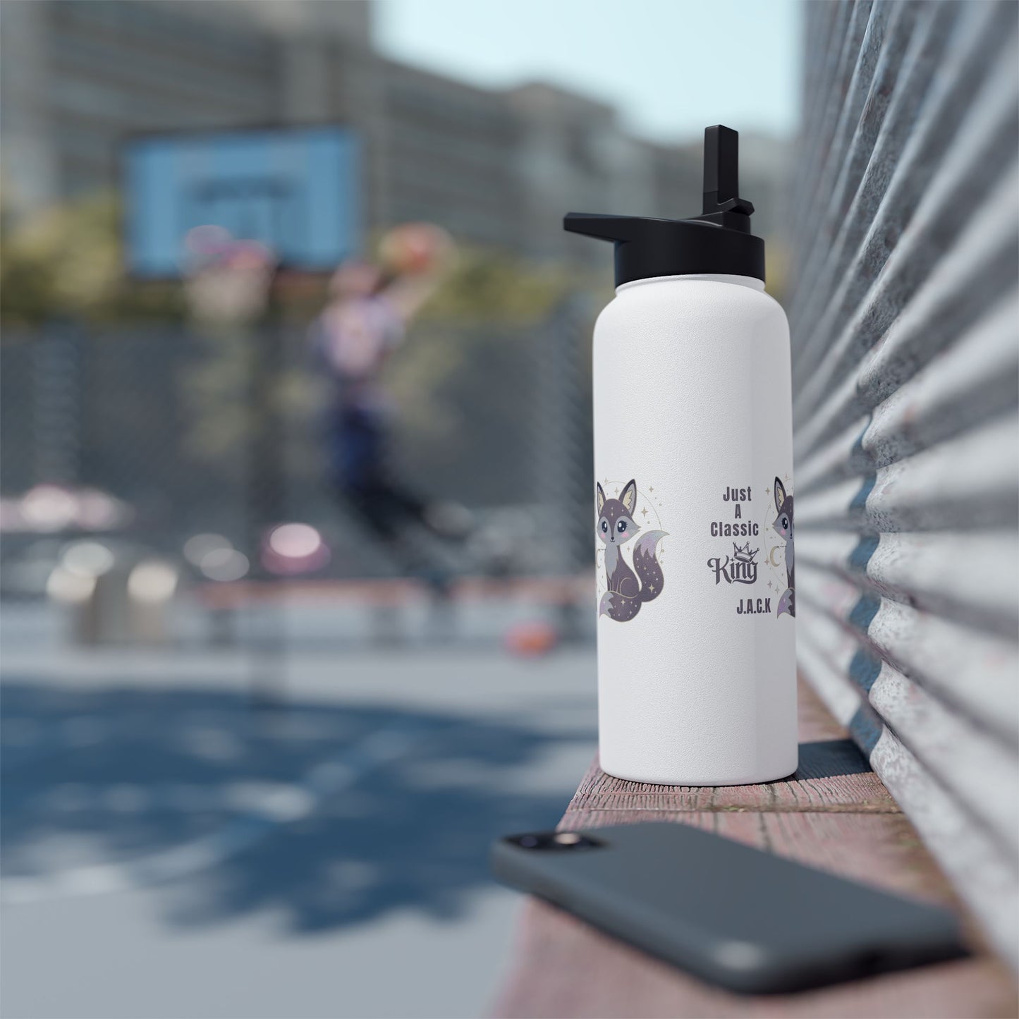 Personalized Initial Quote Fox King Stainless Steel Water Bottle