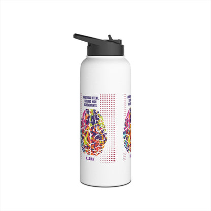 Personalized Initial Quote Brain Stainless Steel Water Bottle