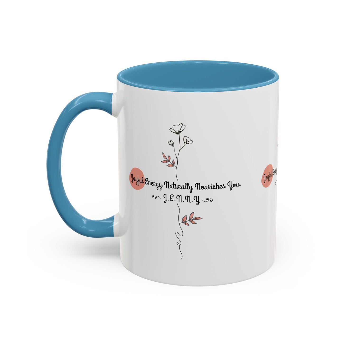 Personalized Initial Floral Minimalist Accent Coffee Mug