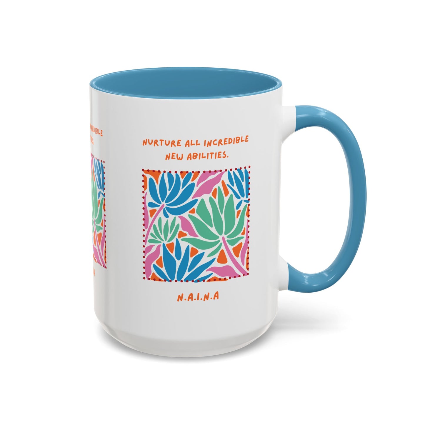 Personalized Initial Floral Momentum Accent Coffee Mug