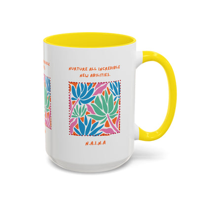 Personalized Initial Floral Momentum Accent Coffee Mug