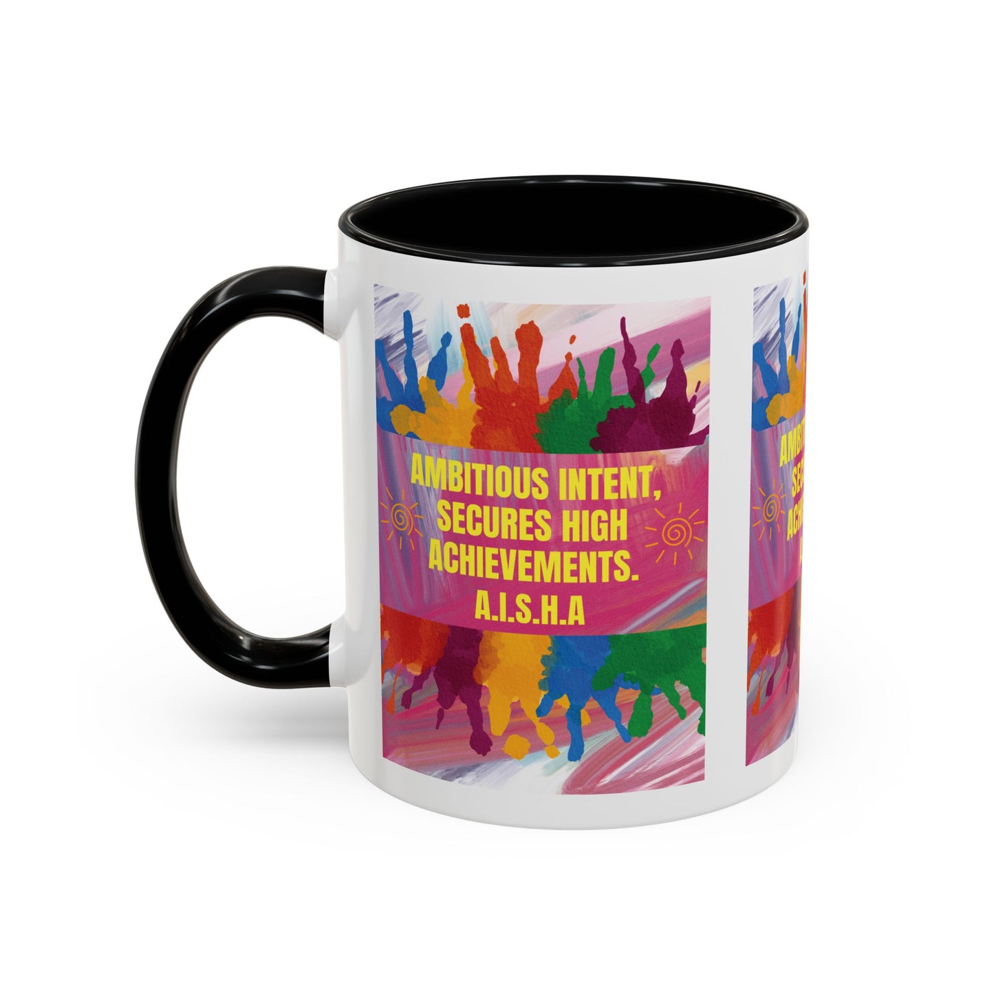 Personalized Initial Colorful Paint Accent Coffee Mug