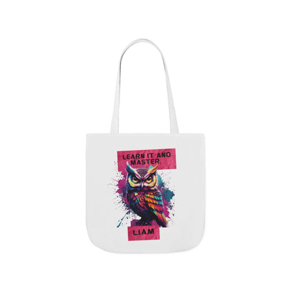 Personalized Initial Quote Owl Canvas Tote Custom Name