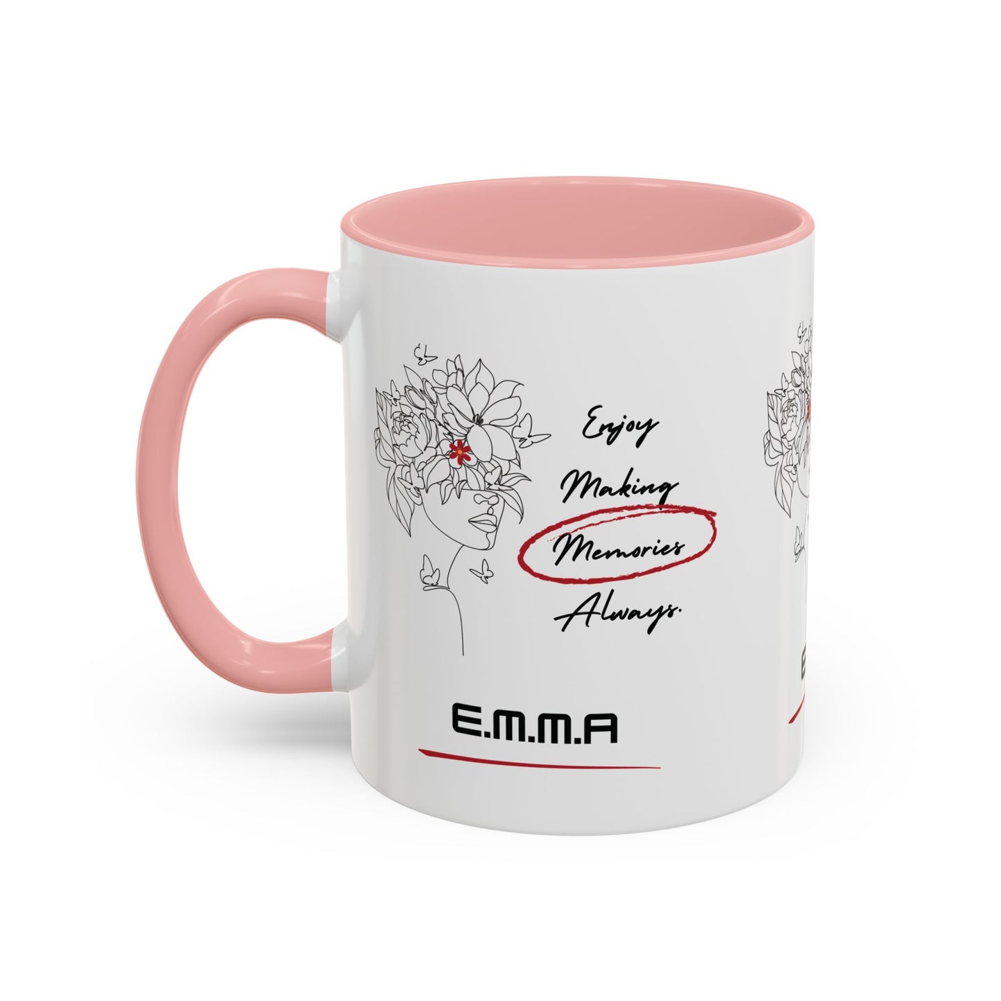 Personalized Initial Floral Girl Accent Coffee Mug