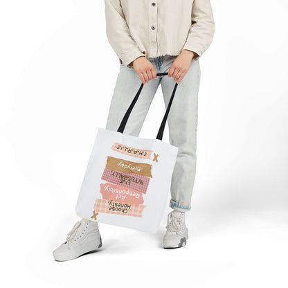 Personalized Initial Quote Note Lines Canvas Tote Custom Name