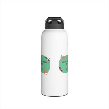 Personalized Initial Quote Oval Note Stainless Steel Water Bottle