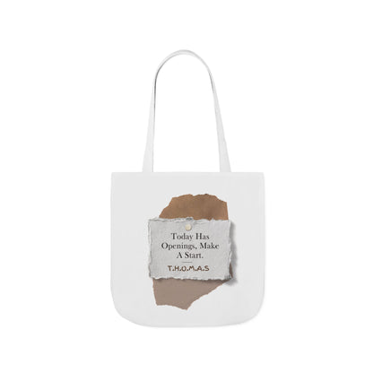 Personalized Initial Quote Torn Paper Canvas Tote Custom Name