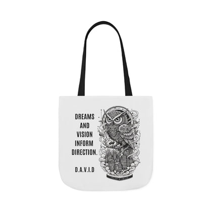 Personalized Initial Quote Owl Vision Canvas Tote Custom Name