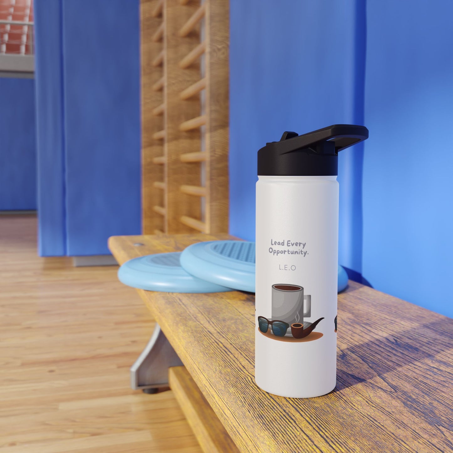 Personalized Initial Quote Sunglasses and Coffee Stainless Steel Water Bottle