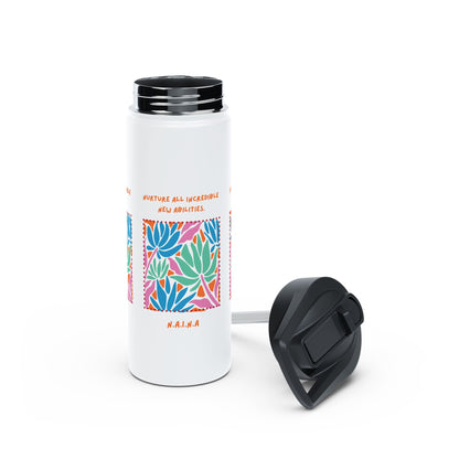 Personalized Initial Quote Floral Momentum Stainless Steel Water Bottle