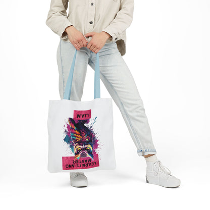 Personalized Initial Quote Owl Canvas Tote Custom Name