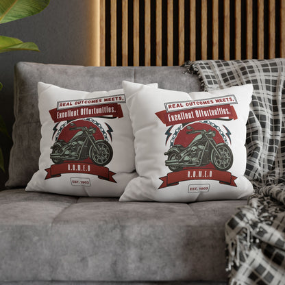 Personalized Initial Quote Motorcycle — Custom Sayings on Square Poly Canvas Pillowcase