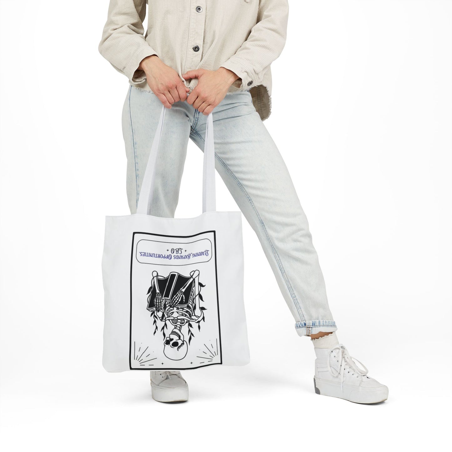 Personalized Initial Quote Skeleton Canvas Tote Custom Name