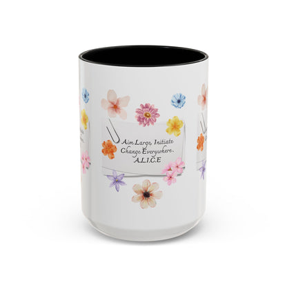 Personalized Floral Clip Note Accent Coffee Mug
