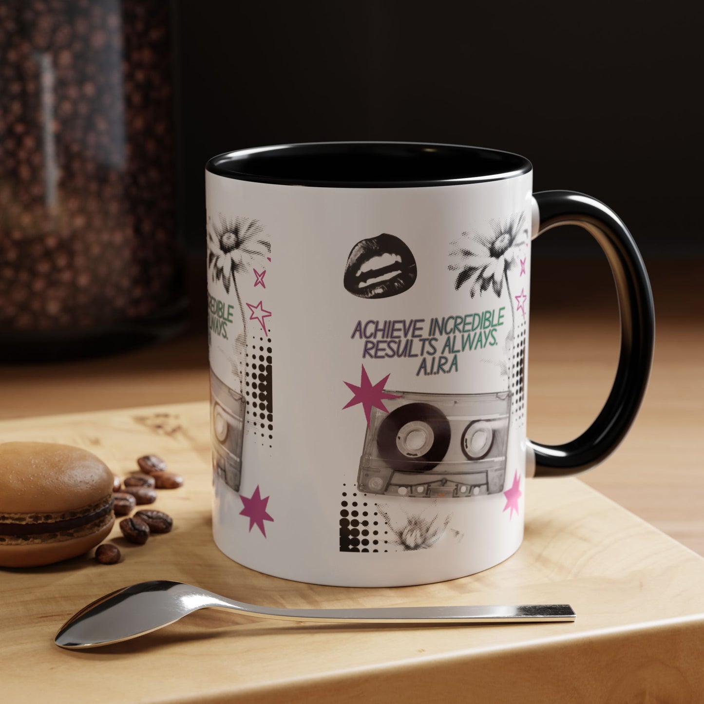 Personalized Cassette Vibes Accent Coffee Mug