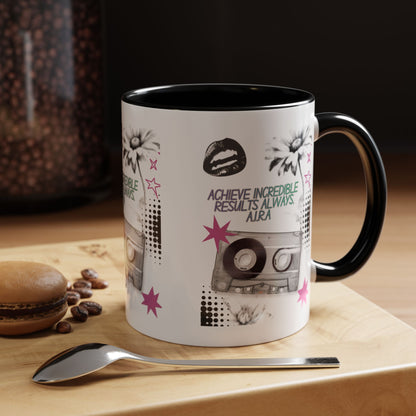 Personalized Cassette Vibes Accent Coffee Mug