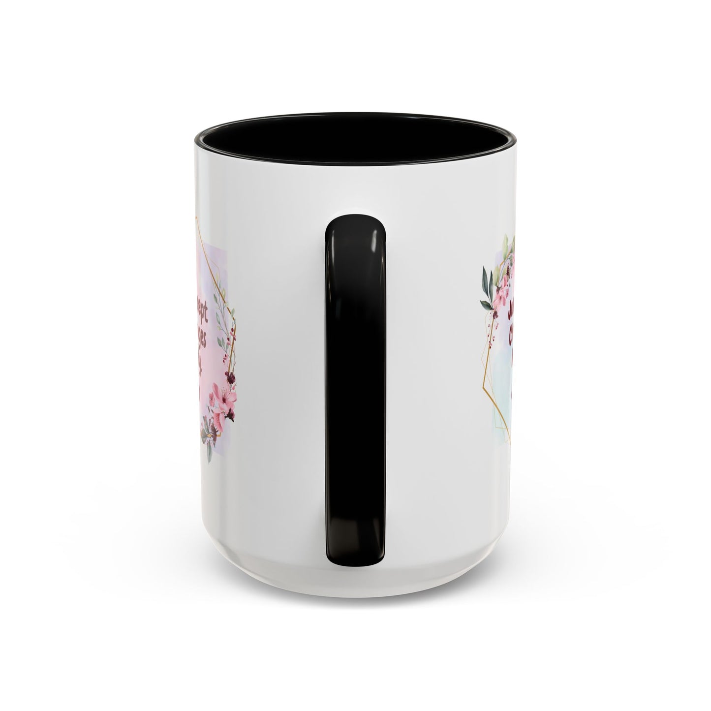 Personalized Floral Frame Accent Coffee Mug