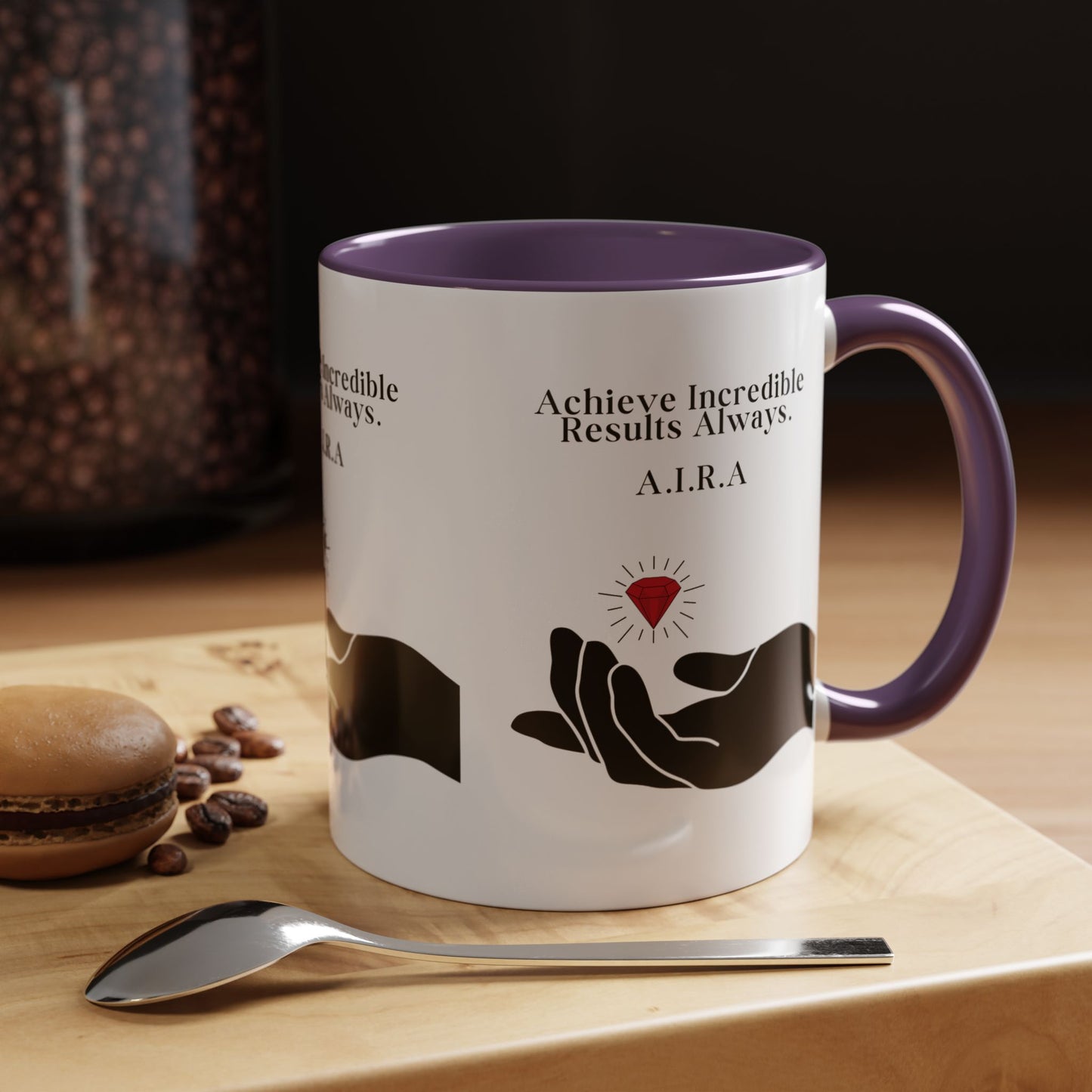 Personalized Initial Hand and Gem Accent Coffee Mug